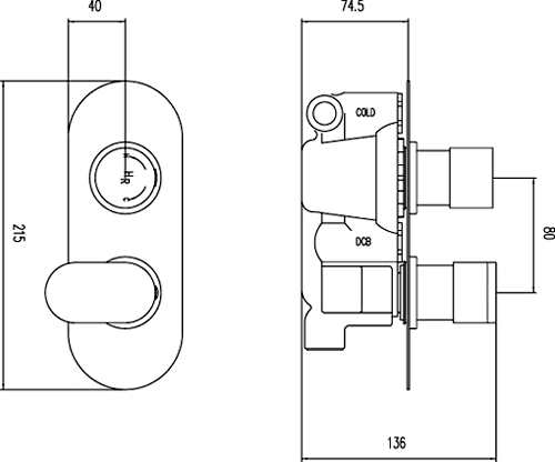 Additional image for Twin Concealed Thermostatic Shower Valve (Chrome).