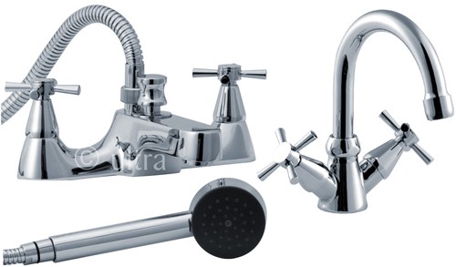 Additional image for Basin & Bath Shower Mixer Faucet Set (Free Shower Kit).