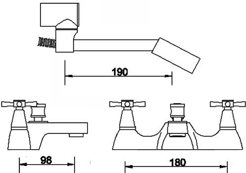 Additional image for Basin & Bath Shower Mixer Faucet Set (Free Shower Kit).