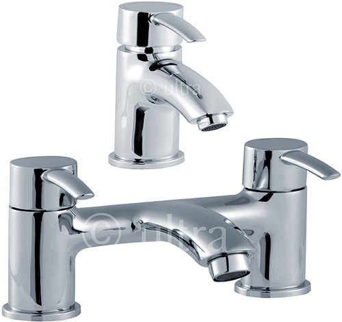 Additional image for Basin Mixer & Bath Filler Faucet Set (Chrome).