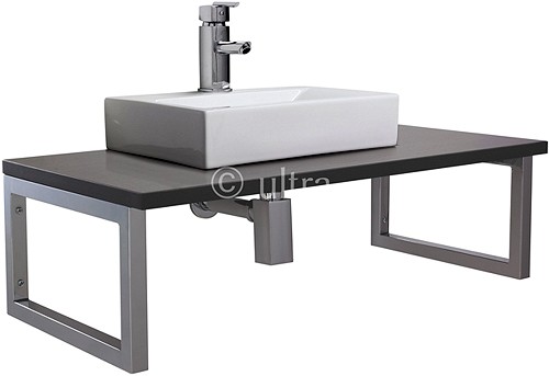 Additional image for Vanity Shelf & Rectangular Basin 1200mm (Ebony Brown).