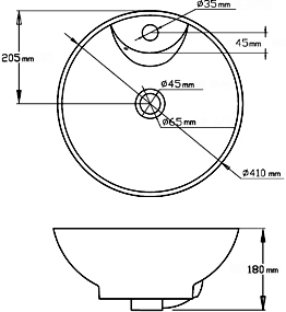 Additional image for Vanity Shelf With Round Basin 900mm (Ebony Brown).