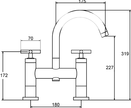 Additional image for Basin Mixer & Bath Filler Faucet Set (Chrome).