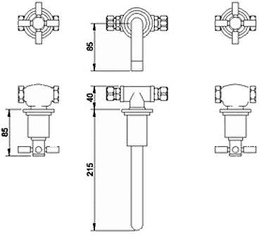 Additional image for Wall Mounted Basin & Bath Faucet Set (Chrome).