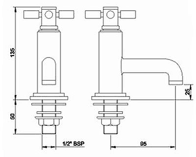 Additional image for Basin Faucets With Cross Handles.