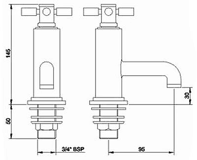 Additional image for Bath Faucets With Cross Handles.