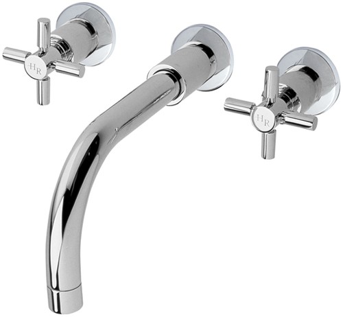 Additional image for 3 Faucet Hole Wall Mounted Bath Faucet With Cross Handles.