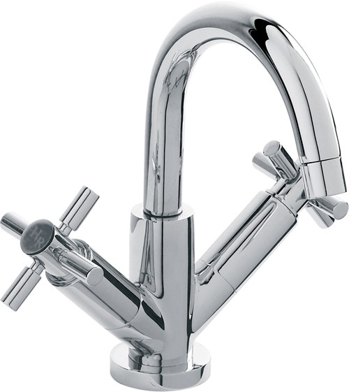 Additional image for Basin Faucet With Small Spout, Waste & Cross Handles.