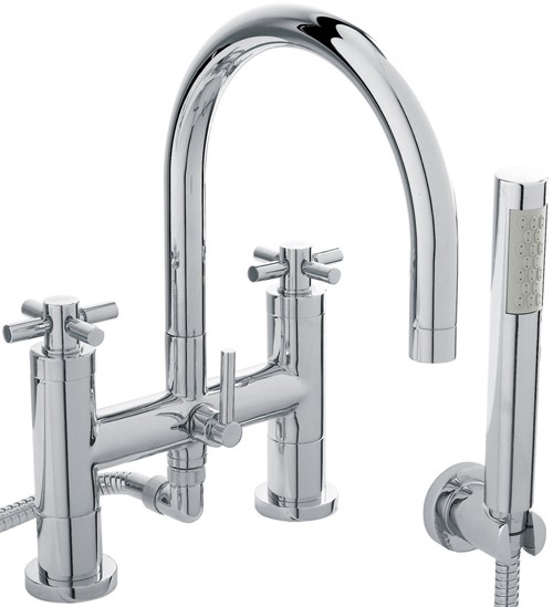 Additional image for Bath Shower Mixer Faucet, Large Spout & Cross Handles.