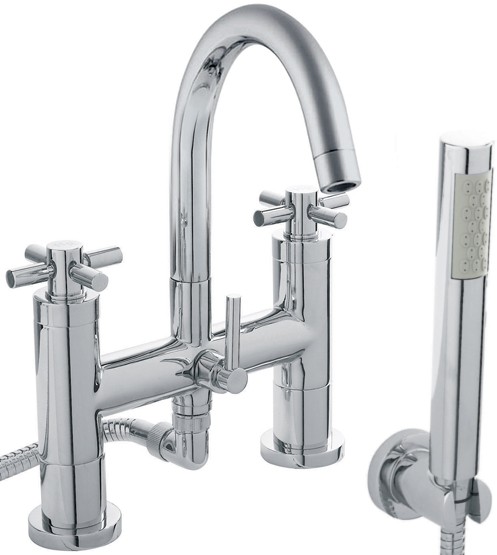 Additional image for Bath Shower Mixer Faucet, Small Spout & Cross Handles.