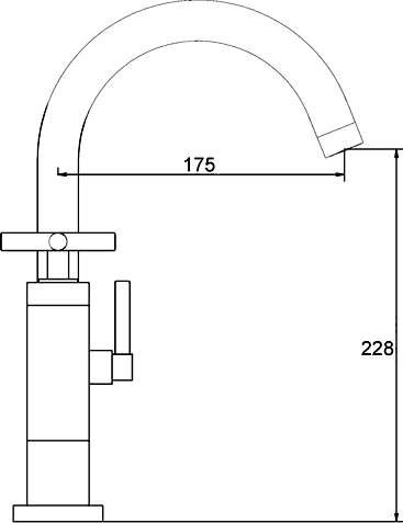 Additional image for Bath Shower Mixer Faucet, Small Spout & Cross Handles.