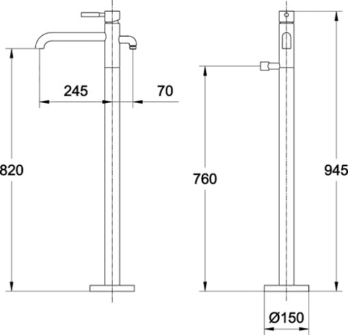 Additional image for Freestanding Bath Shower Mixer Faucet (Chrome).