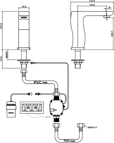 Additional image for Electronic Basin Sensor Faucet (Battery Powered).