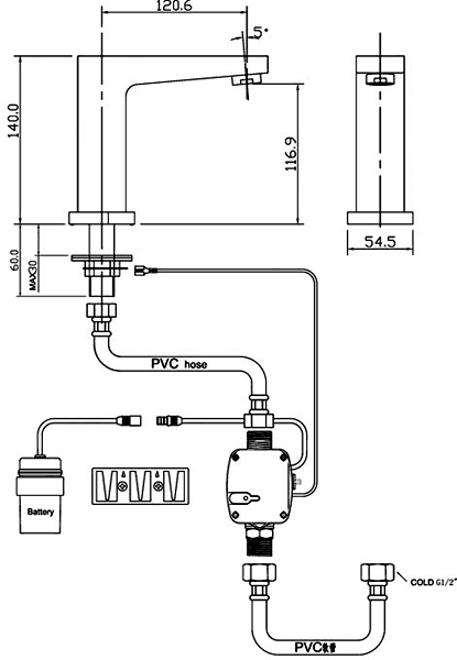 Additional image for Touch Sensor Basin Faucet (Battery Powered).