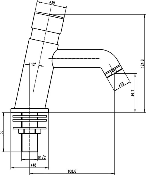 Additional image for Non Concussive Basin Faucets (Chrome).