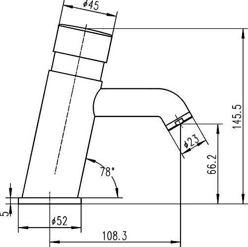 Additional image for Non Concussive Basin Mixer Faucet (Chrome).