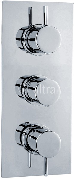 Additional image for Triple Concealed Thermostatic Shower Valve (Chrome).