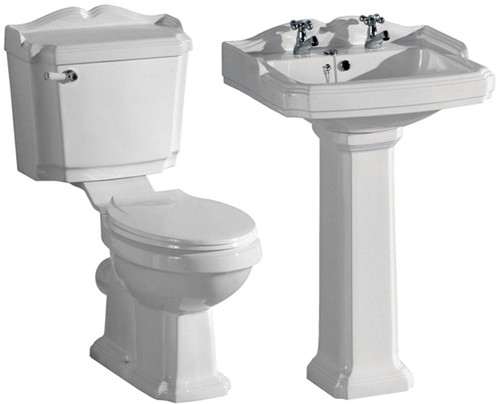 Additional image for 4 Piece Bathroom Suite With Toilet, Seat & 580mm Basin.