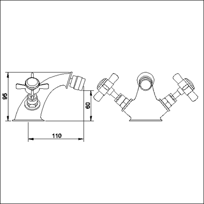 Additional image for Mono Bidet Mixer + free Pop-up Waste (Chrome)