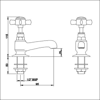 Additional image for Heavy Pattern Basin faucets (Pair, Gold)