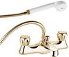 Deva Profile Bath Shower Mixer Faucet With Shower Kit And Wall Bracket (Gold).