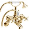 Deva Imperial Wall Mounted Bath Shower Mixer Faucet With Shower Kit (Gold).