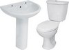 Hydra 4 Piece Bathroom Suite With Toilet & Basin (2 Faucet Hole).