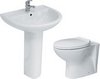 Hydra 3 Piece Bathroom Suite With Back To Wall Toilet, Basin & Pedestal.