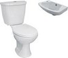 Hydra 3 Piece Bathroom Suite With Toilet & Small Basin.