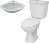 Hydra 3 Piece Bathroom Suite With Toilet & Corner Basin.