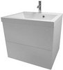 Hydra Wall Hung Vanity Unit With Drawers & Basin (White), 600x500mm.
