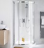 Lakes Classic 910mm Corner Shower Enclosure, Slider Door & Tray (Silver).