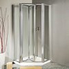 Lakes Classic Pentagon Framed Shower Enclosure, Bi-Fold Door & Tray (Silver).