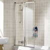 Lakes Classic 950x1400 Framed Bath Screen With 2 Folding Panels (Silver).
