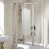Lakes Classic 1390x1400 Framed Bath Screen With 3 Folding Panels (Silver).