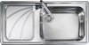 Rangemaster Chicago 1.0 bowl stainless steel kitchen sink with left hand drainer.