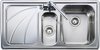 Rangemaster Chicago 1.5 bowl stainless steel kitchen sink with left hand drainer.