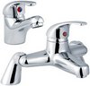 Crown D-Type Basin & Bath Filler Faucet Set (Chrome).
