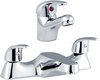 Crown D-Type Basin & Bath Filler Faucet Set (Chrome).