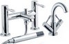 Crown Series 2 Basin & Bath Shower Mixer Faucet Set (Chrome).