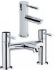 Crown Series 2 Bath Filler And Single Lever Basin Faucet Set (Chrome).