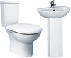 Crown Ceramics Knedlington 4 Piece Suite, Toilet, Seat & 500mm Basin.