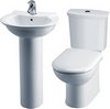 Crown Ceramics Otley 4 Piece Bathroom Suite With Toilet & 500mm Basin.