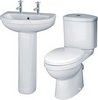 Crown Ceramics Ivo 4 Piece Bathroom Suite With 550mm Basin (2 Faucet Holes).