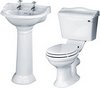 Crown Ceramics Ryther 4 Piece Bathroom Suite With 500mm Basin (2 Faucet Holes).