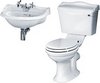 Crown Ceramics Ryther Bathroom Suite With 500mm Cloakroom Basin.