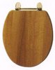 daVinci Cherry contemporary toilet seat with gold hinges.