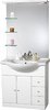 daVinci 850mm Contour Vanity Unit with ceramic basin, mirror and shelves.