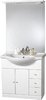 daVinci 850mm Contour Vanity Unit with ceramic basin, mirror and lights.