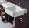 Flame 1 Faucet Hole Long Square Wall Hung Basin With Unit. 820 x 500mm.